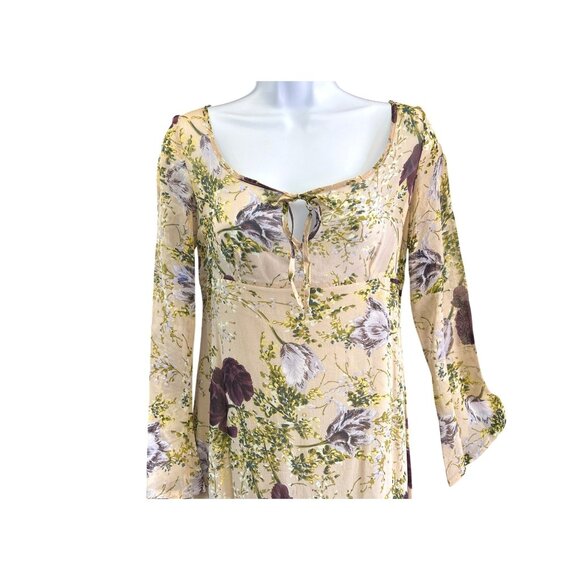 Vintage Diapositive Woodland Fairycore Romantic Floral Maxi Dress Y2K Ethereal - Picture 4 of 8